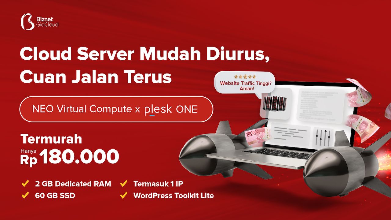 NEO Virtual Compute x plesk ONE, Solusi Layanan Cloud Server Hemat dan Praktis